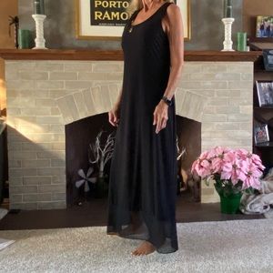 Long, sleeveless, maxi dress, size large.